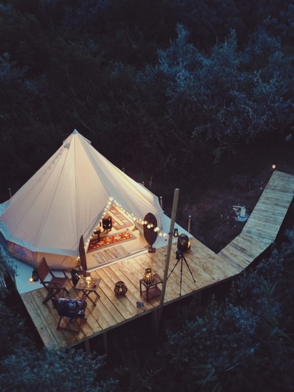 Glamping,Tent,From,Above